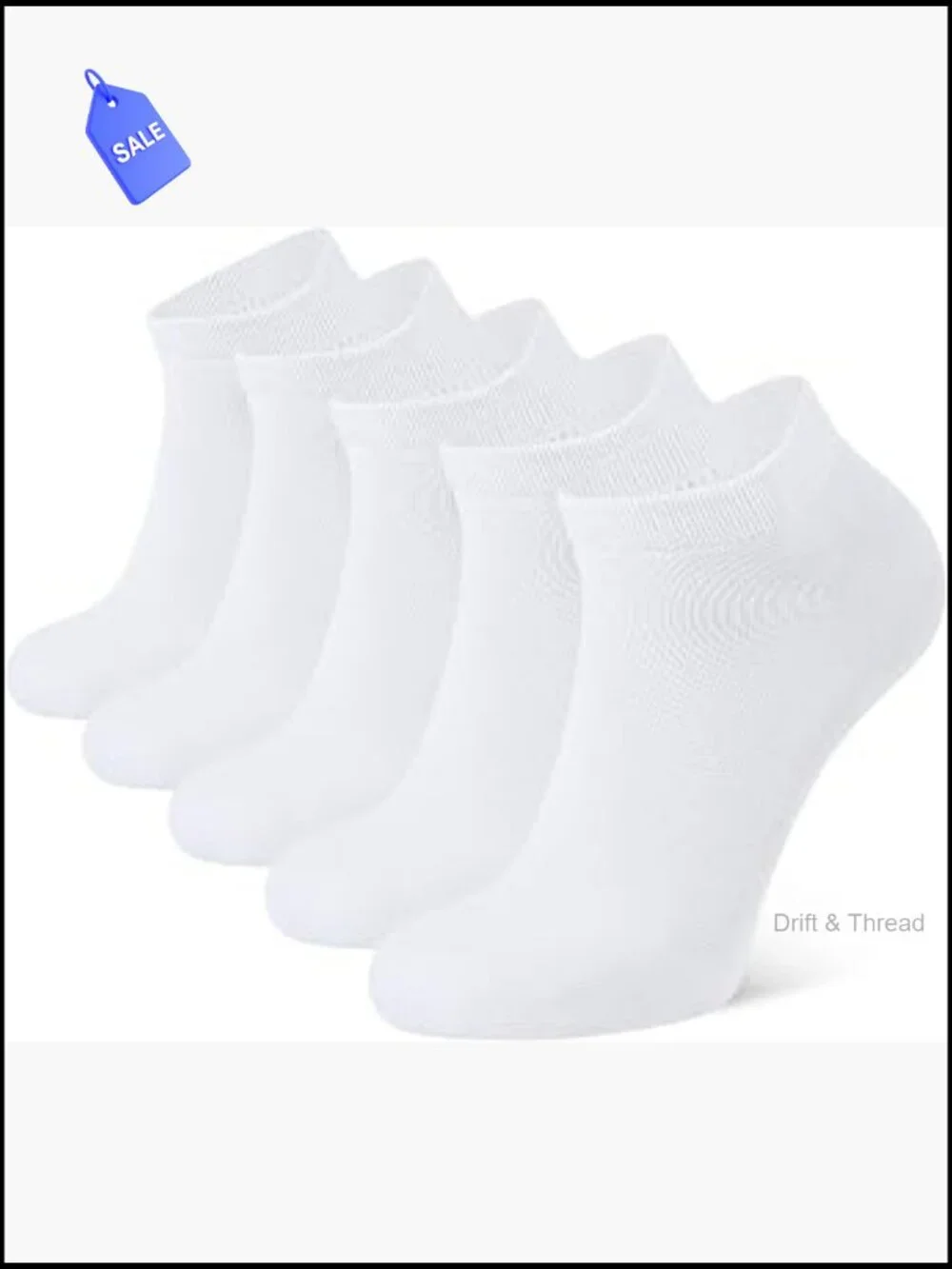 Cotton Ankle Socks 5-Pack Non Slip Low Cut Men Women Athletic